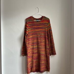 100% cotton colorful knit dress